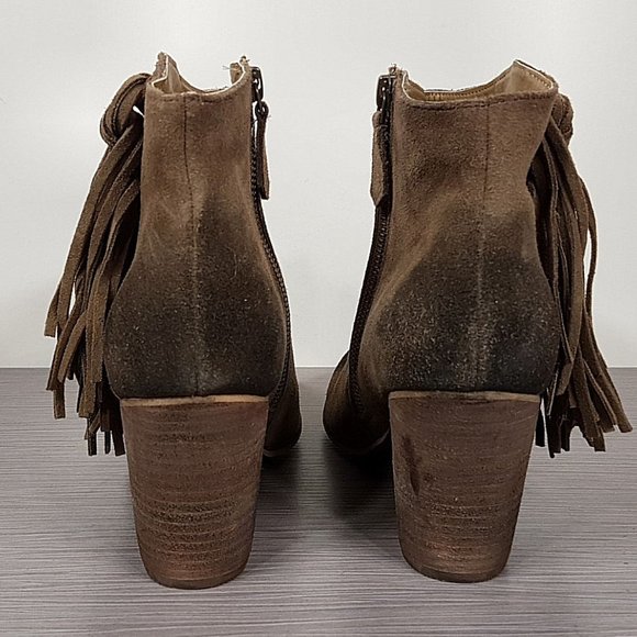 BP. Talton Fringe Bootie, Khaki Suede, Womens Size 6.5 & 9 - Picture 5 of 9